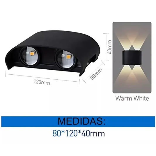 Aplique LED 4 Ojos Up & Down Luz Cálida | Decoración Moderna Interior y Exterior