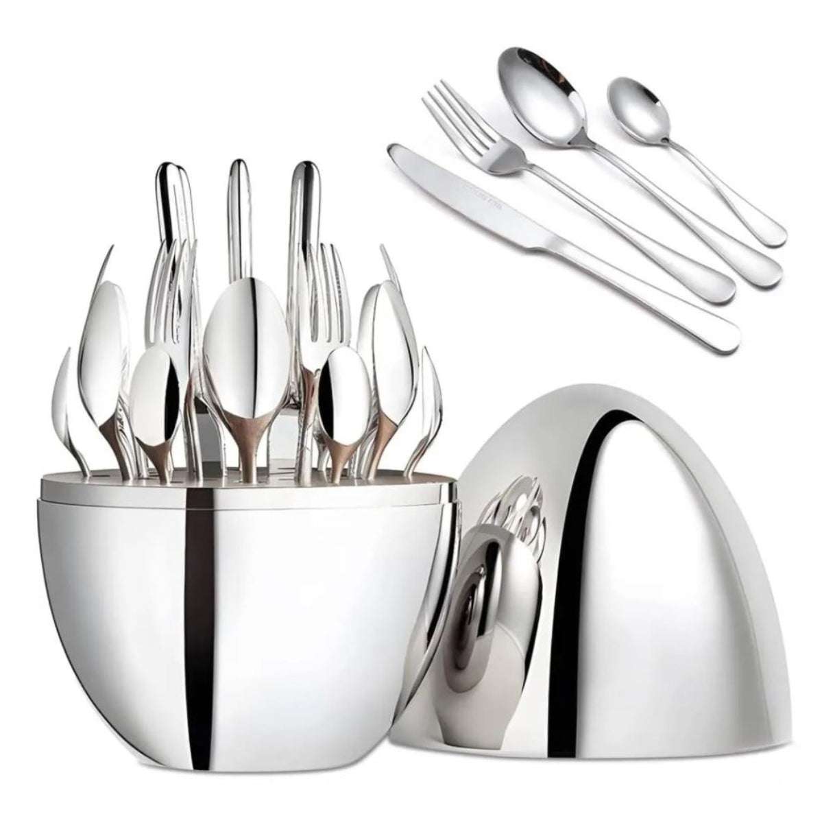 Juego de Cubiertos 24 Piezas con Base Huevo 🍴 | Envío Gratis + Pago Contra Entrega