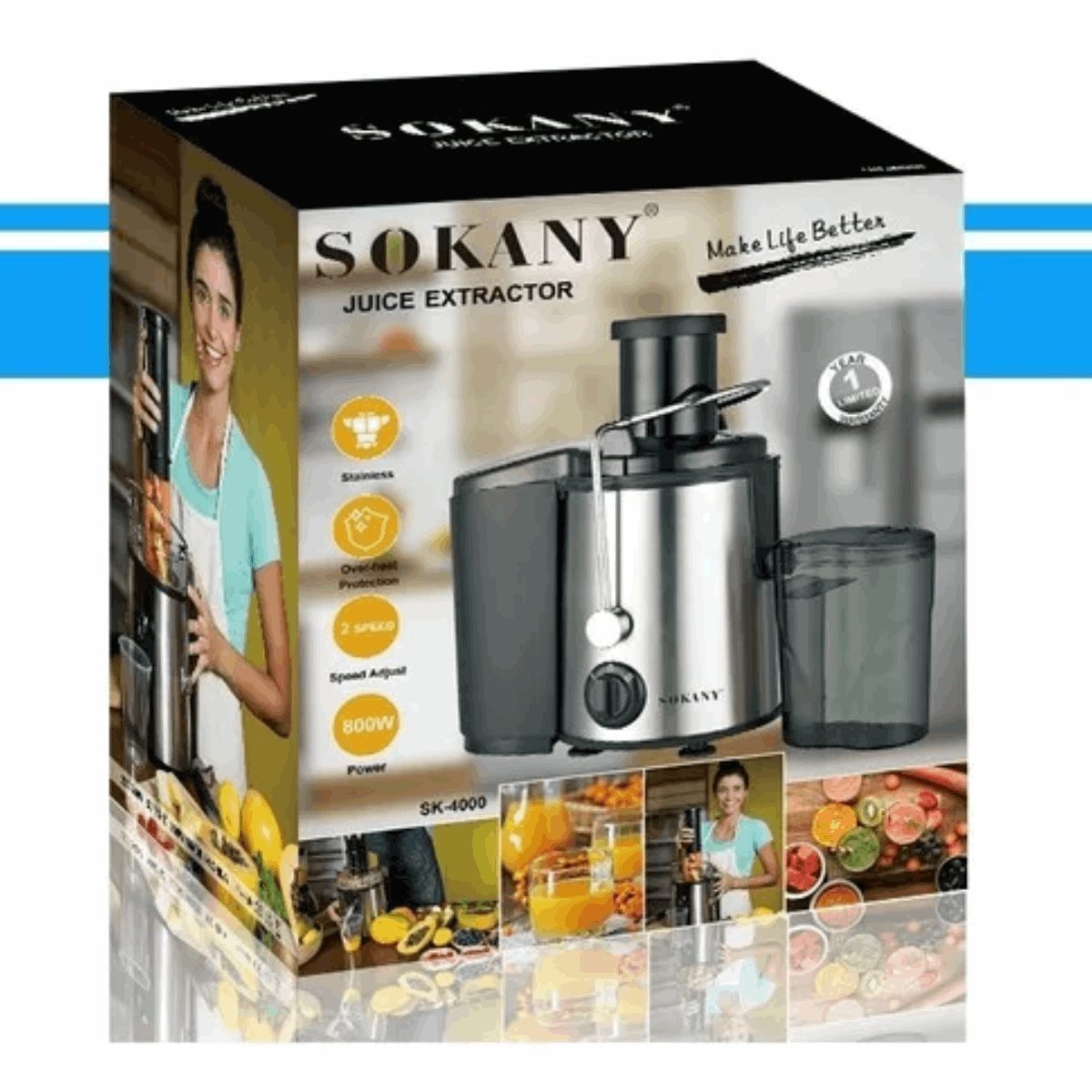 🥤 Extractor de Jugo Sokany 3 en 1 – Juguera + Licuadora + Molinillo | Envío Gratis + Pago al Recibir