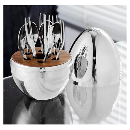 Juego de Cubiertos Acero Inoxidable 24 Piezas con Base Huevo | Elegantes y Resistentes
