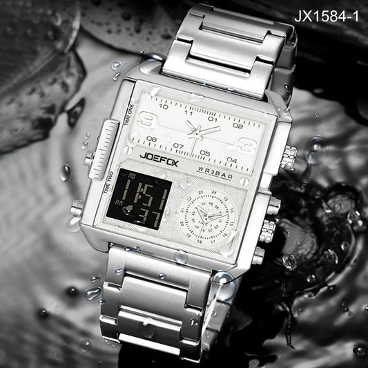 Reloj Joefox Triple Hora Acero Inoxidable Hombre | Elegante, Resistente y Multifuncional
