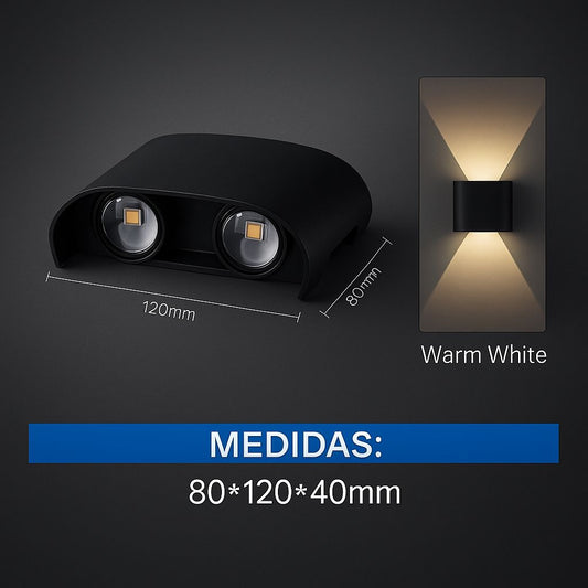 Aplique LED 4 Ojos Up & Down Luz Cálida | Decoración Moderna Interior y Exterior